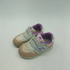 ◇ new balance キッズ メッシュ スエード生地 マジックテープ スニーカー サイズ13.0cm ベージュ レディース メンズ E  【1310130015188】