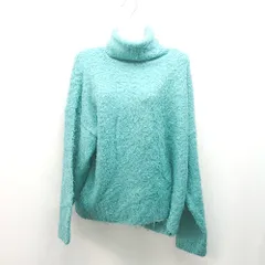 ◇ tina:jojun プルオーバー タートルネック セーター 冬向け カジュアル 長袖 ニット サイズM ブルー レディース E  【1310130014617】