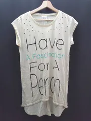 ◇ PAGEBOY ページボーイ ラウンドネック スタッズ プリント 半袖 カットソー サイズM イエロー レディース E  【1310130018783】