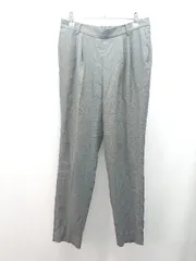 ◇ green label relaxing 無地 バックウエストゴム 2タック スラックス サイズ40 グレー レディース E  【1310130018554】