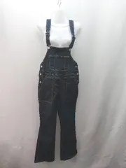 ◇ YOUANCE ユアンス デニム シンプル 無地 サイドボタン サロペット サイズF インディゴブルー レディース E  【1310130016611】