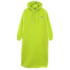 ANNA SUI NYC アナスイエヌワイシー 長袖 スウェットフーディー ロング ワンピース F ネオンイエロー 裏起毛 レディース 古着