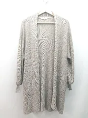 ◇ GLOBAL WORK 無地 ゆったり 薄手 ニット 長袖 カーディガン サイズM チャコール レディース E  【1310130019315】