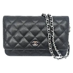 【中古】CHANEL シャネル チェーンウォレット キャビアスキン ブラック シルバー金具 AP0250 黒 バック チェーンショルダー 斜め掛け 肩掛け 長財布 ウォレット シリアルプレート レディース 人気 【ブランドギャラリー東心斎橋店】