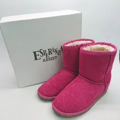 ■ ◎ ESPERANZA ASSIST 裏起毛 シンプル 冬向け カジュアル ショート丈 ムートン ブーツ サイズL ピンク レディース E  【1310130022162】