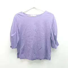 ◇ MICHEL KLEIN クルーネック シンプル フェミニン 夏向け 半袖 Tシャツ サイズ38 パープル レディース E  【1310130021356】