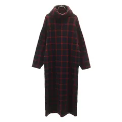 ZARA ザラ チェック柄 長袖 タートルネック ロングワンピース S ブラック レディース 古着