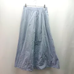 ◇ spick&span ウエストゴム サイドファスナー ポケット ギャザー ロング丈 フレア スカート サイズ36 ブルー レディース E  【1310130019957】