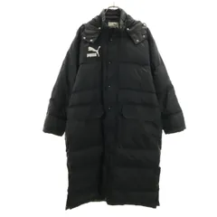 PUMA プーマ ダウン ベンチコート S-M ブラック メンズ 古着