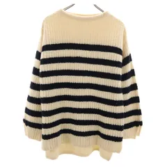 MACPHEE マカフィー ボーダー柄 長袖 セーター S アイボリー ニット レディース 古着