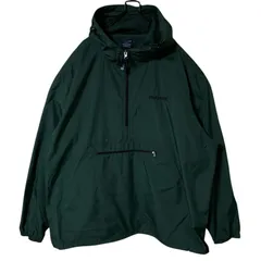 2XL グリーン 緑 アノラック プルオーバー ナイロン ハーフジップ オーバーサイズ ジャケット アウター レディース ユニセックス メンズ 古着 長袖