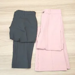 ◇ 《 GU まとめ売り2点セット サイズM センタープレス ウエストゴム オフィスカジュアル スラックス レディース 》 E  【1310130024692】