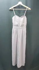 ◇ HEATHER シアー素材 サイドジップ 裏地あり オーバーオール オールインワン サイズM ライトパープル レディース E  【1310130025477】