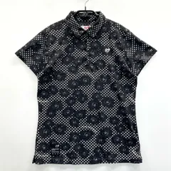 サイズ：2 MASTER BUNNY EDITION マスターバニーエディション  半袖ポロシャツ ドット 花柄 ブラック系 [240101589746] ゴルフウェア レディース ストスト