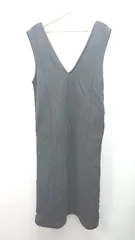 ◇ Vis スリーブレス バックスリット ワントーン シンプル ロング丈 ワンピース サイズF ブラック レディース E  【1310130025293】