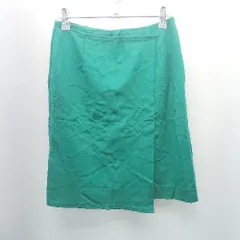 ◇ VICKY ビッキー バックファスナー ストレッチ素材 ラップ風 ミニ丈 台形 スカート サイズ1 グリーン レディース E  【1310130026771】