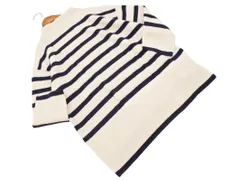 SHIPS シップス ウール混 ボトルネック オーバーサイズ ボーダー ニット セーター sizeM/白ｘ紺 ◇■ レディース