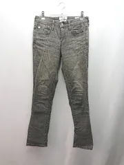 ◇ SOMETHING サムシング ストレッチ素材 ブランドロゴパッチ デニムパンツ ジーンズ サイズ27 グレー レディース E  【1310130026443】