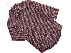 MICHEL KLEIN ミッシェルクラン HOMME ストライプ シャツ size46/ボルドー ◇■ メンズ