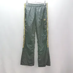 ◇ adidas アディダス ウエストゴム ブランドロゴ スポーツ トレーニングパンツ サイズM ブラック ゴールド レディース E  【1310130027778】