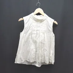 ◇ MARNI×UNIQLO バックボタン サイドスリット ノースリーブ シャツ サイズS クリーム系 レディース E  【1310130026986】