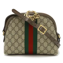 GUCCI グッチ オフィディア GGスプリーム シェリーライン スモール ショルダーバッグ ポシェット PVC レザー ベージュ モカブラウン 499621 