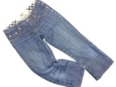 BURBERRY BLUE LABEL バーバリーブルーレーベル USED加工 クロップド デニムパンツ size24/青 ■■ レディース