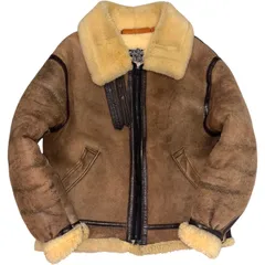 90s USA製 AVIREX B-3 Flight JKT 40 BROWN アヴィレックス ブラウン 茶 フライトジャケット 裏ボア ラムレザー ムートン 古着