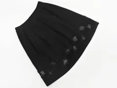 TO BE CHIC トゥービーシック フラワーモチーフ Aライン 台形 スカート size42/黒 ■■ レディース