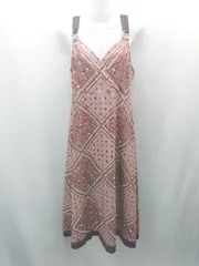 ◇ PROPORTION BODY DRESSING 総柄 カシュクール バックウエストゴム ロング ワンピース サイズ2S ピンク レディース E  【1310130031362】