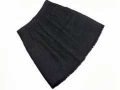 MACKINTOSH PHILOSOPHY マッキントッシュフィロソフィー ウール混 ラメ フリンジ タック Aライン 台形 スカート size38/紺 ◇■ レディース