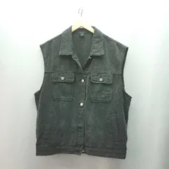 ◇ DAZY 無地 デニム シンプル ベスト サイズXL ブラック レディース E  【1310130033373】