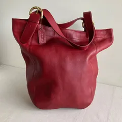 Vintage Coach Duffle Soho Bucket Bag XL Red Leather Shoulder Bag