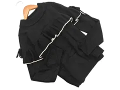 MAJESTIC LEGON マジェスティックレゴン フリル ニット セーター sizeM/黒 ◇■ レディース