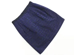 UNTITLED アンタイトル チェック Aライン 台形 スカート size42/紺ｘ黒 ◇■ レディース