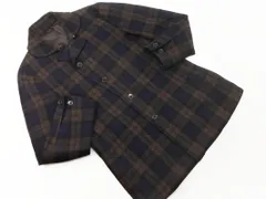 COMME CA ISM コムサイズム ウール混 チェック コート sizeL/紺x茶 ◇■ メンズ