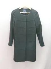 ◇ NATURAL BEAUTY BASIC 秋冬コーデ フロントボタン カジュアル シンプル 長袖 コート サイズM ブラック レディース E  【1310130043273】