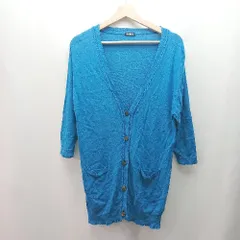 ◇ JOURNAL STANDARD Vネック ニット 薄手 ストレッチ ボタン シンプル 長袖 カーディガン 表記なし ブルー レディース E  【1310130042382】