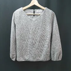 ◇ Green Label Relaxing Vネック プルオーバー バックボタン 透け感なし 長袖 カットソー 表記なし グレー レディース E  【1310130045000】