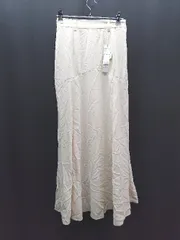 ◇ ◎ ●未使用● mysty woman バックウエストゴム 無地 ロング フレア スカート サイズFREE オフホワイト レディース E  【1310130044935】