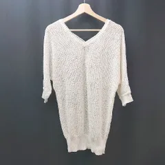 ◇ INGNI イング ドルマンスリーブ メッシュ バックレースアップ 長袖 ニット サイズM ホワイト レディース E  【1310130048254】