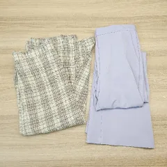 ◇ 《 GU ジーユー まとめ売り2点セット サイズXL パープル チェック ベージュ パンツ レディース 》 E  【1310300000860】