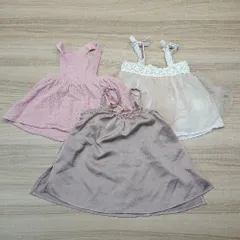 ◇ 《 petit main プティマイン まとめ売り3点セット 80サイズ 無地 レース ゆったり ガーリー ワンピース レディース 》 E  【1310130049411】