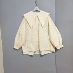 ドット柄 ビッグKARA オーバーサイズ ブラウス FF n8510