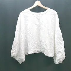 ◇ ZARA ザラ tシャツ ワントーン シンプル ボリューム袖 かわいい 長袖 カットソー サイズS ホワイト レディース E  【1310300002529】