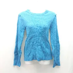 ◇ CIAOPANIC TYPY ラウンドネック 無地 厚手 セーター 長袖 ニット サイズONE ブルー レディース E  【1310300002222】