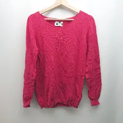 ◇ Antiqua ハイゲージ ケーブル きれいめ シンプル おしゃれ 長袖 ニット サイズM ピンクレッド レディース E  【1310300003175】