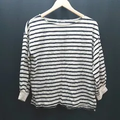 ◇ JOURNAL STANDARD ボーダー柄 ラウンドネック ロングtシャツ 長袖 カットソー サイズMS アイボリー レディース E  【1310300003915】