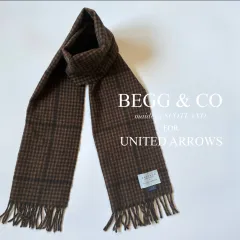 BEGG&CO / UNITED ARROWS 別注　ウールアンゴラ　シェパードチェック風　マフラー