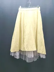 ◇ ROPE' PICNIC ウエストゴム 無地 チュール シンプル ロング フレア スカート サイズ36 イエロー レディース E  【1310300009368】
